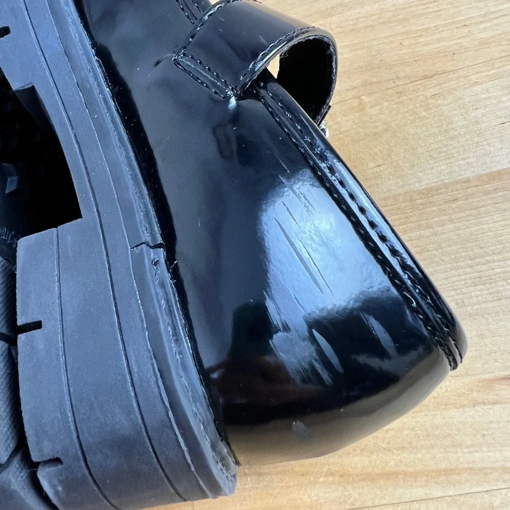 Dream Pairs‎ Black Patent Mary Jane Platform Lug Sole Shoes Girls Kids Size 9
